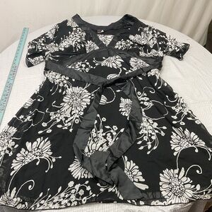 Torrid Black and White Floral Midi Dress